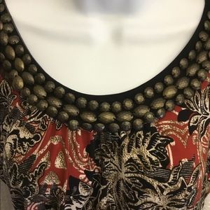 Sleeveless Top with Bronze embellishments